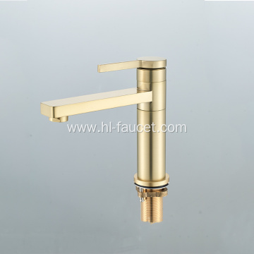 High style brushed gold rotating single handle faucet